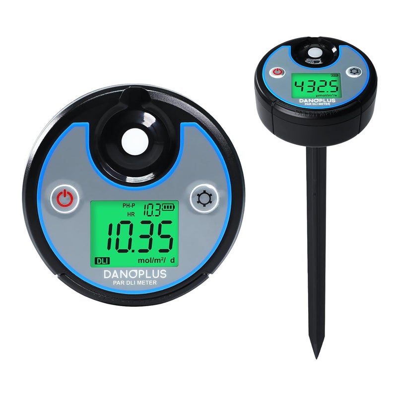 DANOPLUS PAR Meter 2 in 1 PAR DLI Meter with Data Logging, Record and Export 5 Years of Data, 400-700nm PPFD Meter Sunlight Meter Measure PPFD and DLI (Daily Light Integral), Light Measurement Tool for Plants - Image 1